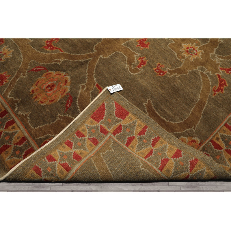 Tapis 8 pi en laine noué à la main 8 x 10 po