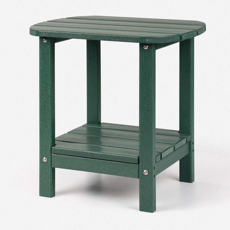 Deerfiled Rectangular Outdoor Side Table , 35.5cm cm W 45.5cm cm D, Green