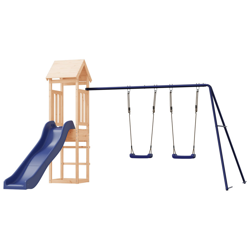 Durden Freeport Park Swing Set with 2 Swing(s), Solid Wood Pine