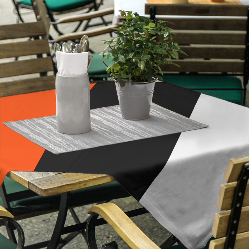 Philadelphia Tablecloth, Orange/Black/White
