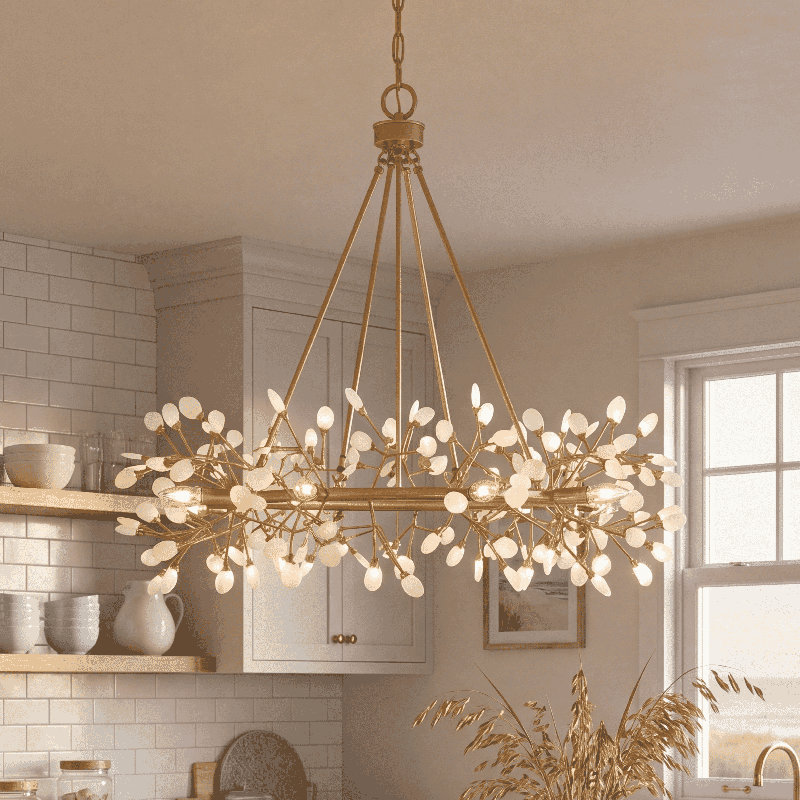 Once 8-Light Chandelier in Spun Gold by Breegan Jane
