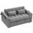 Grey Velvet Foldable Bed With Adjustable Back, Charging & Phone Stand Access Modern In Velvet, Back And /Phone Feature