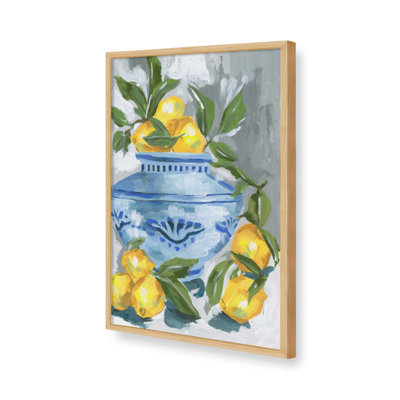 Indigo et citron I par Melissa Wang, reproduction d'art sur toile