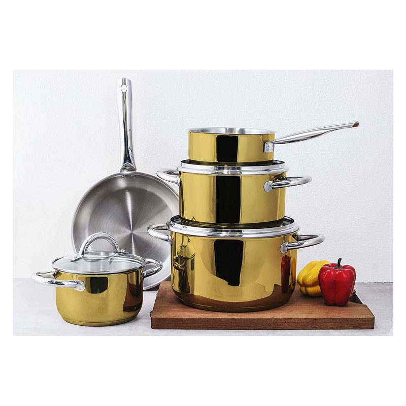 Echtwerk Pot Set with Lid, Gold
