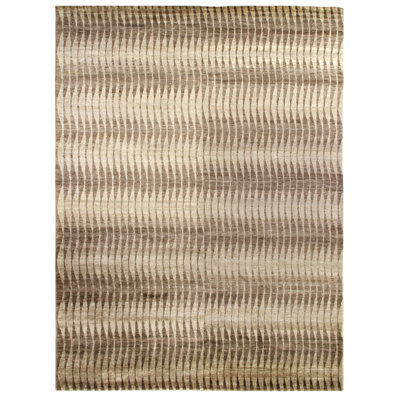 Abstract Area Rug in Ivory/Brown