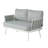 Steel Loveseat And Table, Off White+Grey-1016840622-1016840625