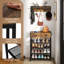 Range-chaussures à 5 niveaux avec porte-manteau mural, tiroirs et tablettes pour chambre à coucher