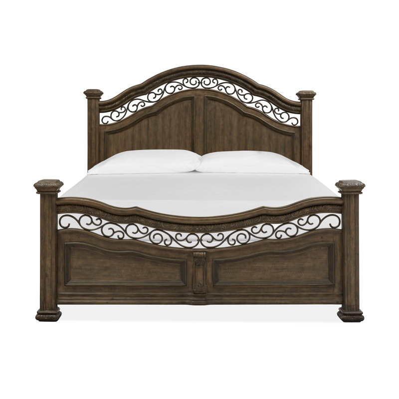 Assel Solid Wood Four Poster Bed, Queen