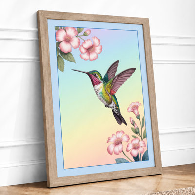 Hummingbird Among Blooms Botanical - Print