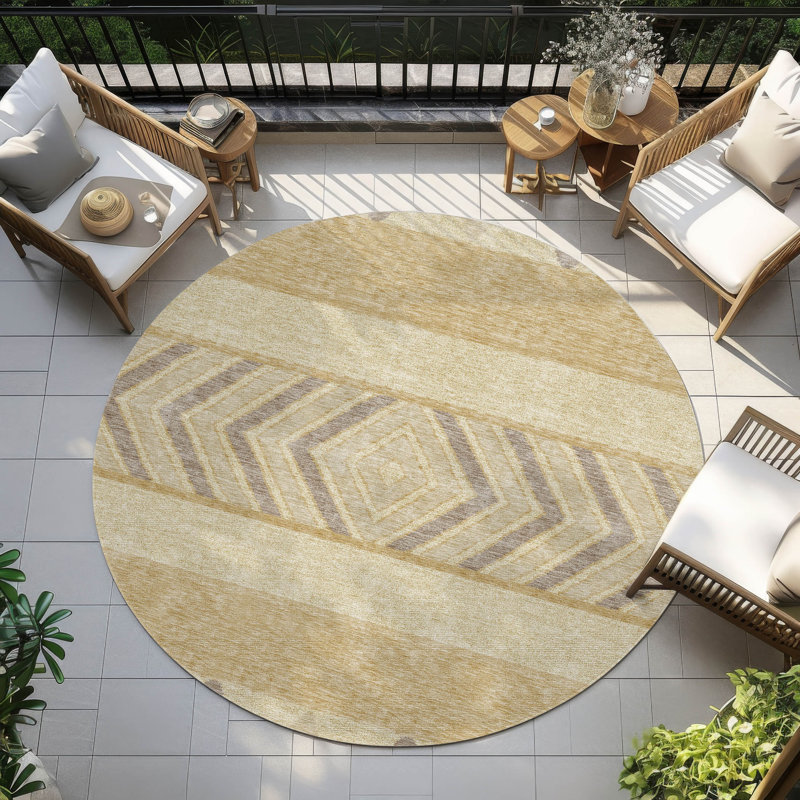  Chayden Area Rug with Non-Slip Backing, Round 8'