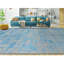 Tapis argenté et turquoise noué à la main de haute qualité-64646045