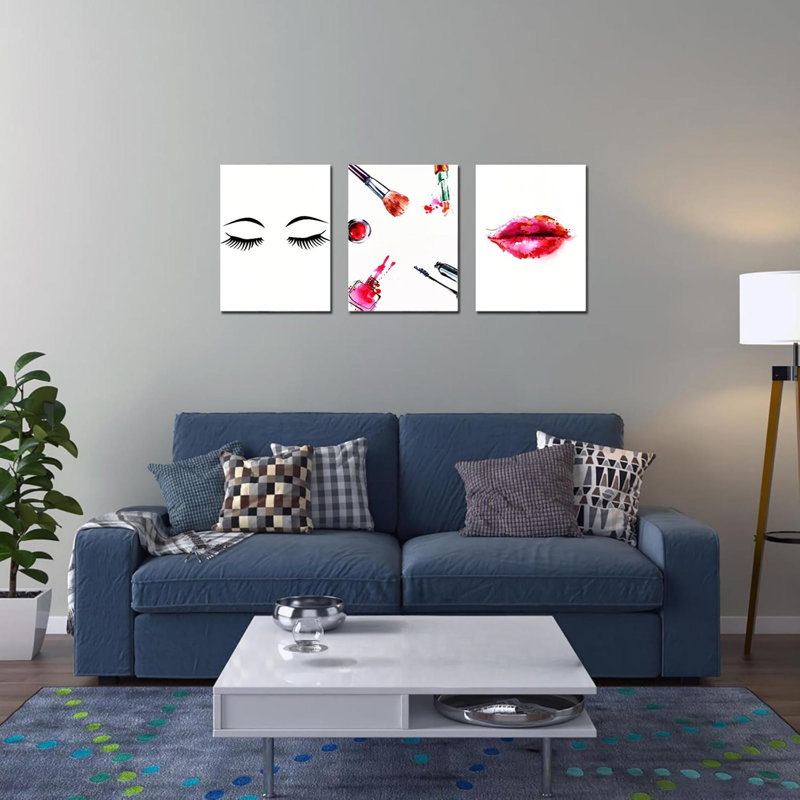3 pièces d'art mural en toile sans cadre 16 po x 24 po