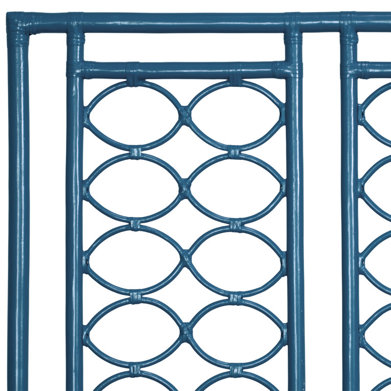 Infinity Wicker/Rattan Open-Frame Headboard, Pacific Blue, King