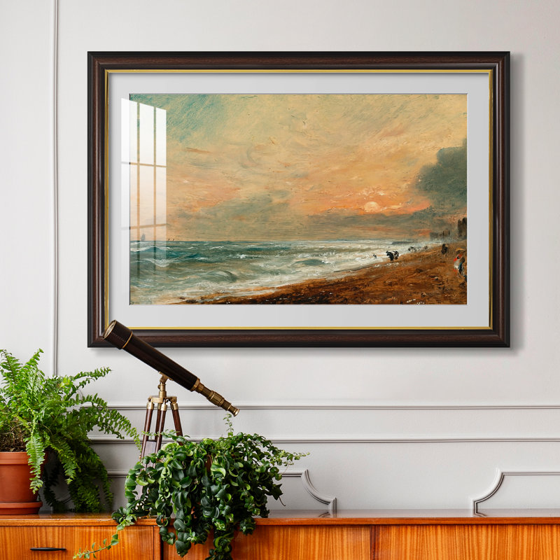 Plage de Hove, vers 1824-1826 - John Constable - Estampe encadrée sur mesure, Dimensions intérieures 24 po x 34 po