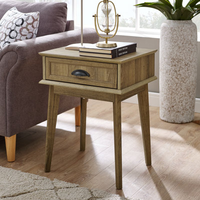 Cabral End Table with Storage - Nightstand with Drawer, Living Room