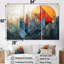 Paysage de montagne abstrait orange et vert - Art abstrait paysage mural-2069797793-2069797806