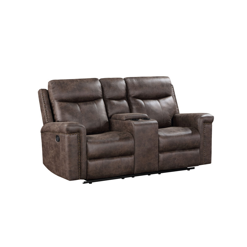 Annakiya 73.5'' Upholstered Reclining Loveseat, Manual - Push Button