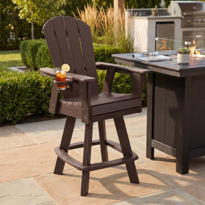 Adirondack Swivel Bar Chair with Cup Holder