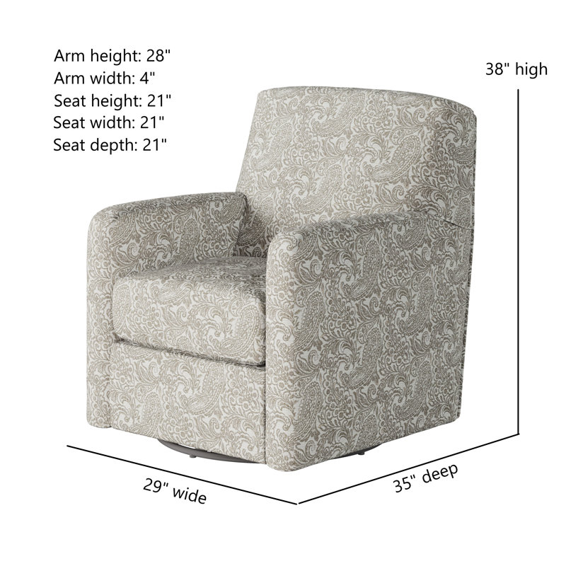 Fauteuil oscillant pivotant Balina Bindi, H 38 po x l 35 po x P 36 po  , Charleston platine