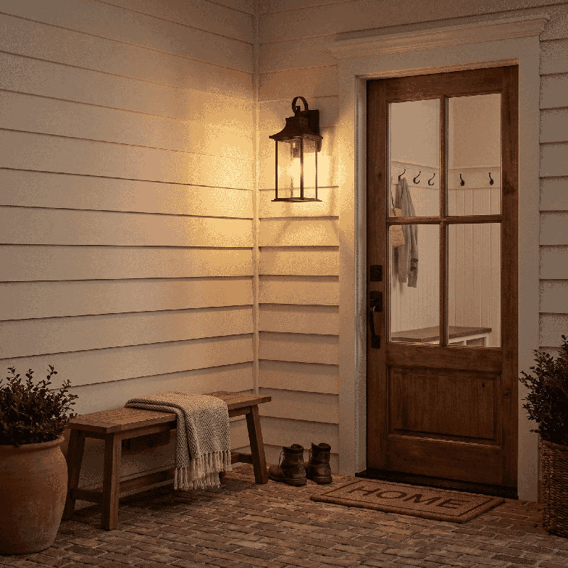 Hampshire Black Outdoor Wall Lantern, 22.75 " H x 8.5" W x 9.25" D