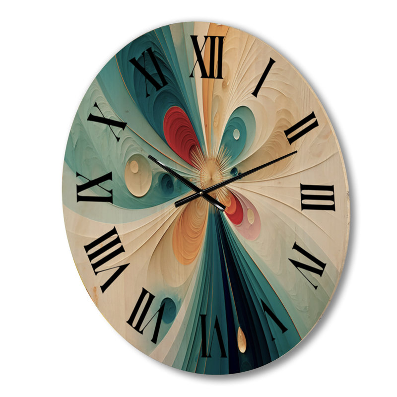 Horloge murale en bois massif Tevy, Moyenne