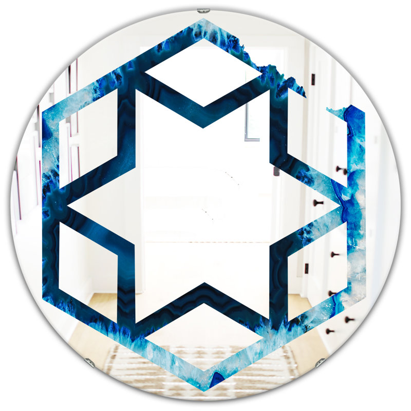 Miroir mural hexagonal étoile en brésilien, H 23,6 po x l 23,6 po, Œuf de tonnerre Hexagon Star