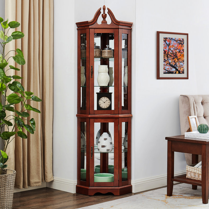 Corner Curio Cabinet, Brown