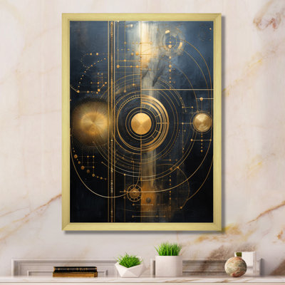 Ancient Wisdom of Atlantis Retro Geometry Gold I - Print