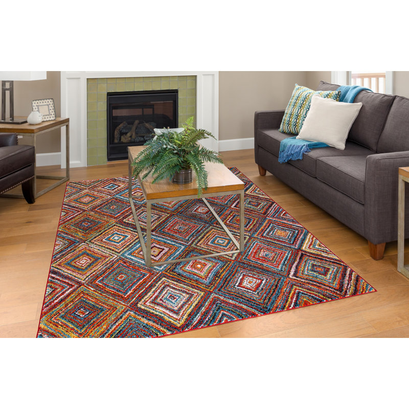 Sterling Multi Diamond Area Rug, Rectangle 2'7" x 5'