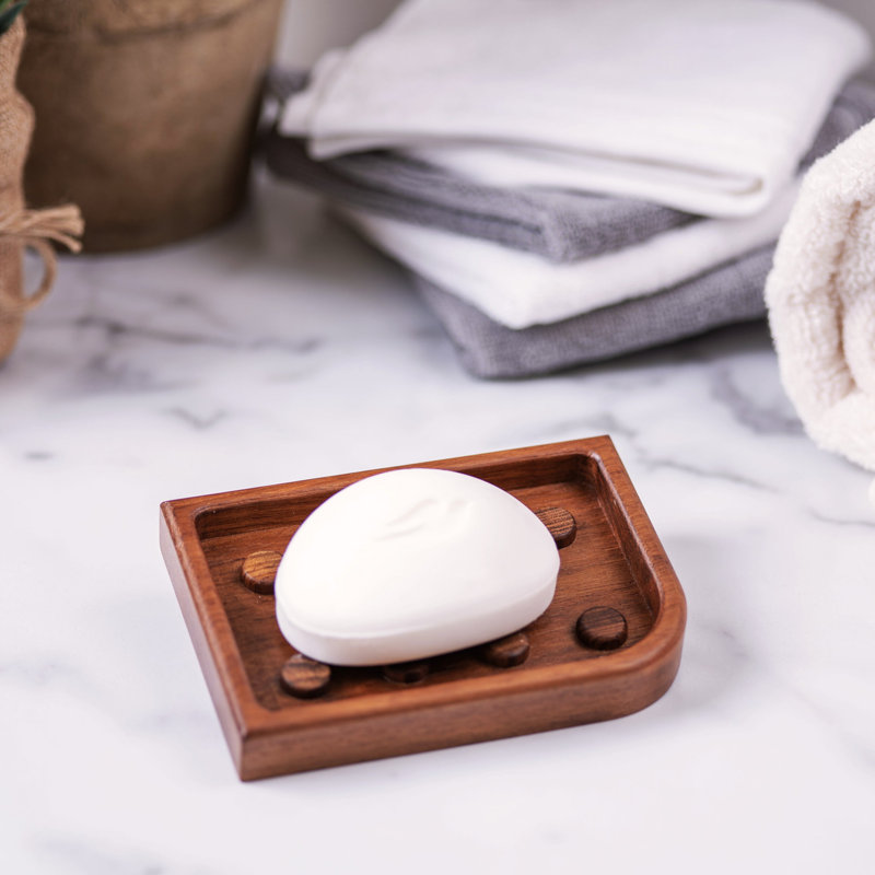 Porte-savon en teck véritable Ciaira
