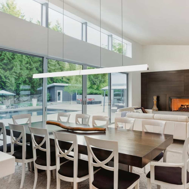 Flair 1 - Light Kitchen Island Linear LED Pendant, White
