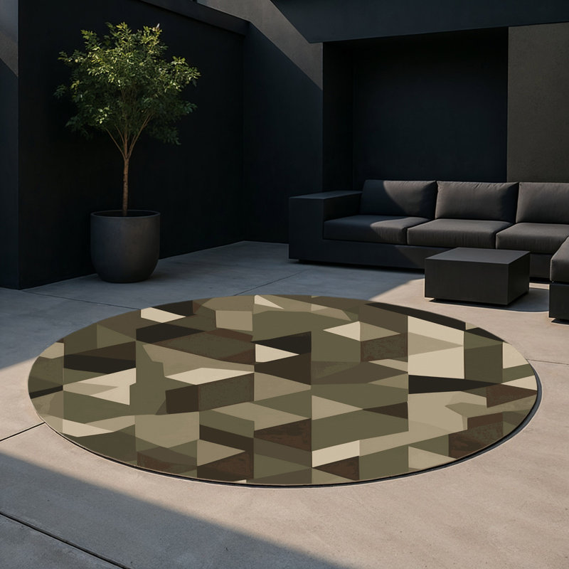 Arctic Mesh Indoor And Outdoor Area Rug, Round 5'