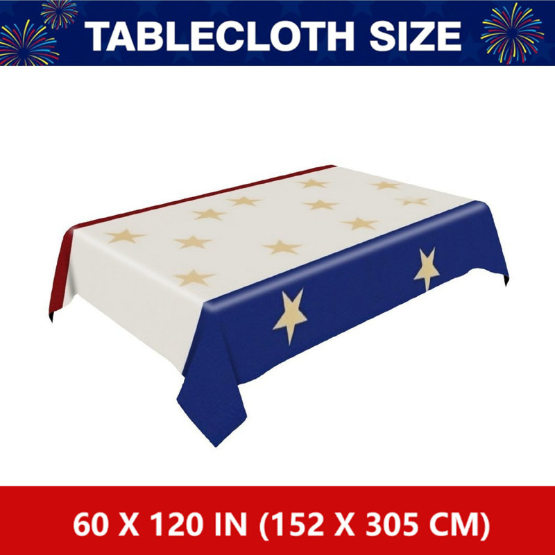 Nappe rouge, blanche, rayée, bleu, étoile, 60 x 120 pouces, pour la maison patriotique