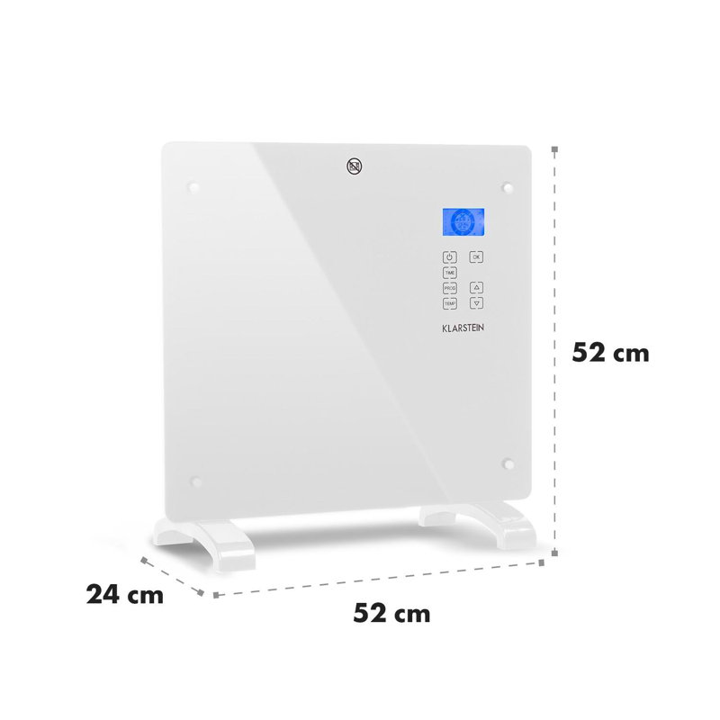 Klarstein Norderney 1000W Electric Panel Space Heater with Adjustable Thermostat, White