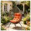 Fauteuil en osier avec structure en acier, siège intérieur / extérieur en rotin de polypropylène gris et orange