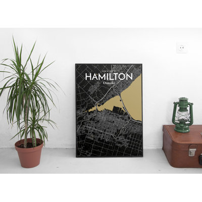Hamilton City Map 1 Piece Wall Art