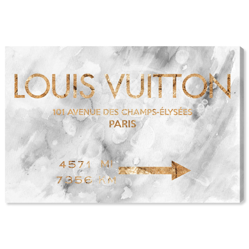 Parisian Road Sign II - art textuel sur toile, Toile tendue, H 36 po x l 54 po