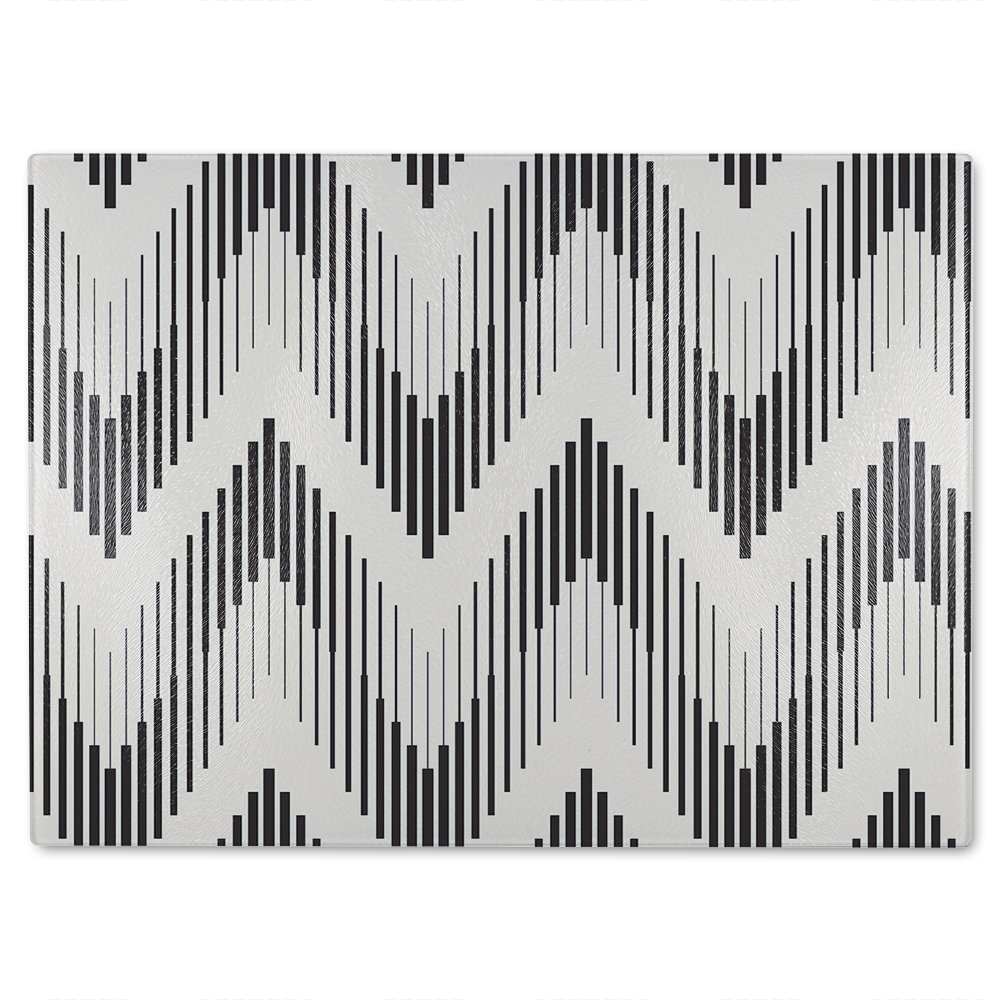 Geometric Zig Zag Glass Chopping Board