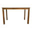 Table de salle à manger 5 pièces en noyer foncé, table rectangulaire avec 4 chaises, style transitionnel, sièges rembourrés beiges, plateau en placage de bois d'hévéa, tissu beige, fait de placage