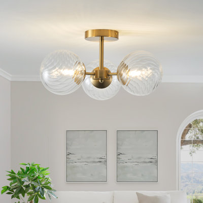 Tranecia Glass Semi Flush Mount