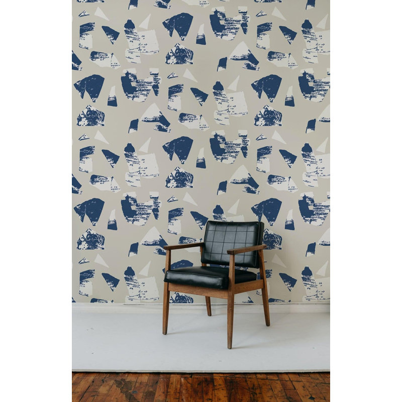 Bo-Kaap Curb Wallpaper, Blue China, Faux Grasscloth, Non-Pasted