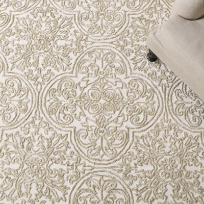 Msr Trace Hand Tufted Wool; Cotton With Latex Damask Rug