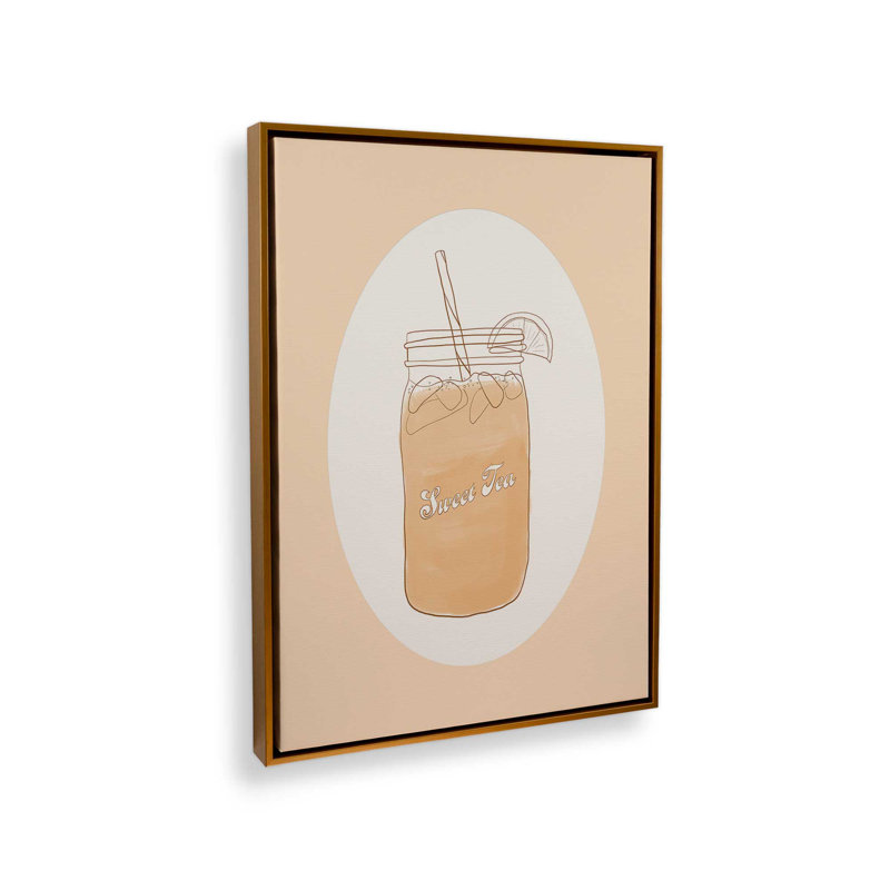 «Atlanta Sweet Tea» par Deny Designs, reproduction d'art, 16 x 12, Doré, Toile avec cadre