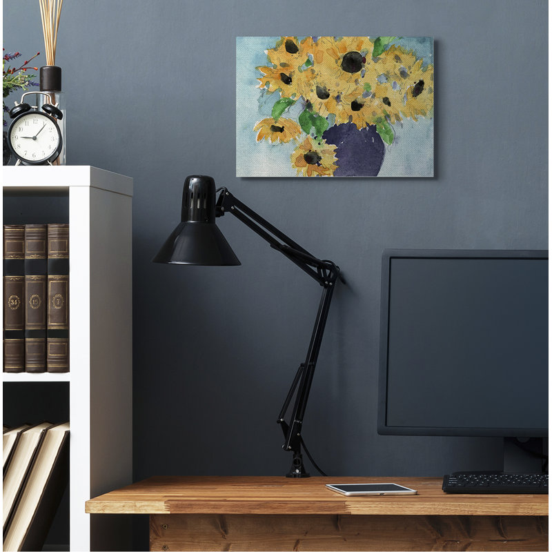 « tournesol jaune vert », reproduction d’art, H 16 po x l 20 po x P 1,5 po, Toile tendue