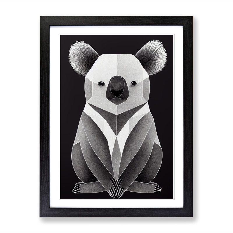 FRM-V0523-20X Abstract Koala Bear Vol.2 - Single Picture Frame Print, Black Framed, 34cm H x 25cm W x 2cm D