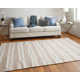 Perci Striped Handwoven Flatweave Area Rug in Rust Orange/Beige