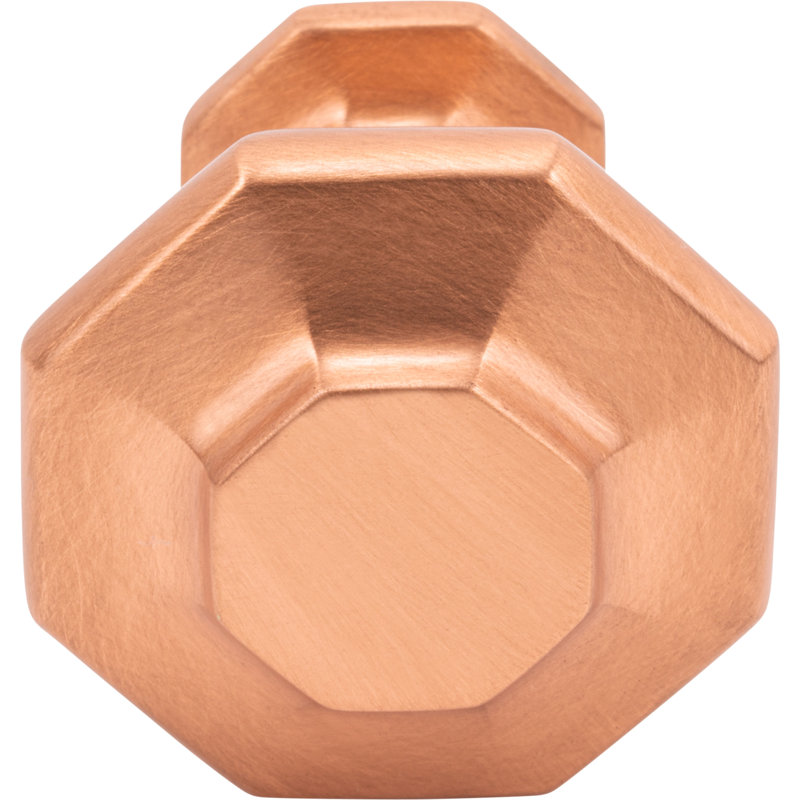 Palazzo Length Geometric Knob, 1 3/8", Unlacquered Brass