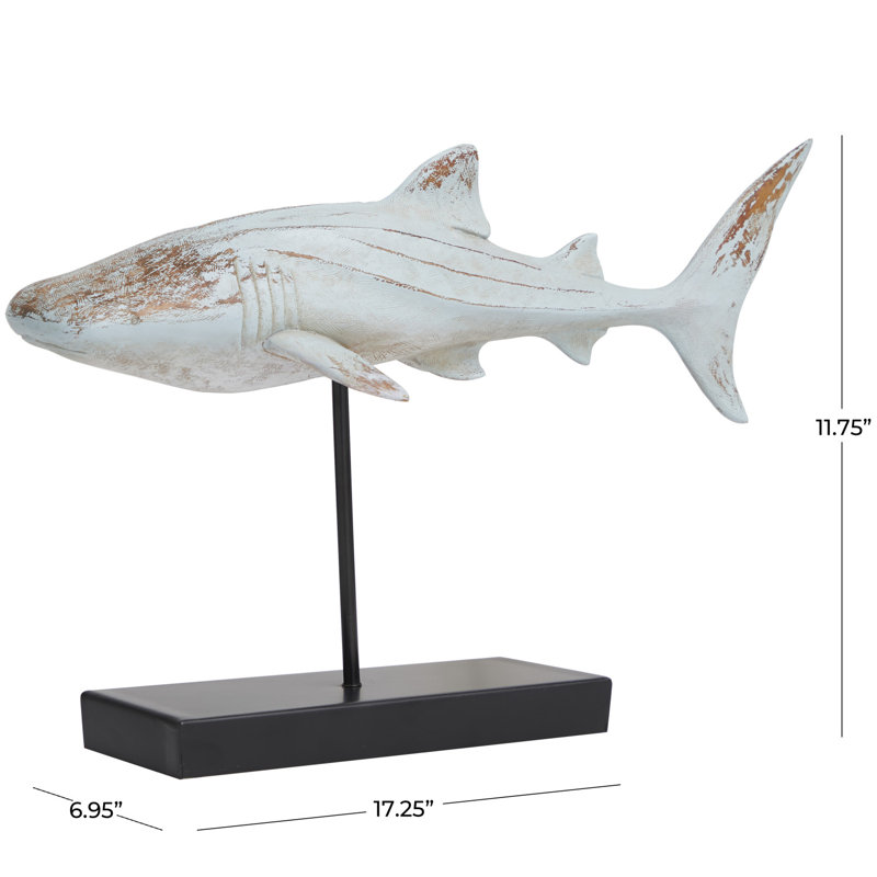 Sculpture Westerleigh Shark, H 11,75 po x l 17,25 po x P 6,95 po