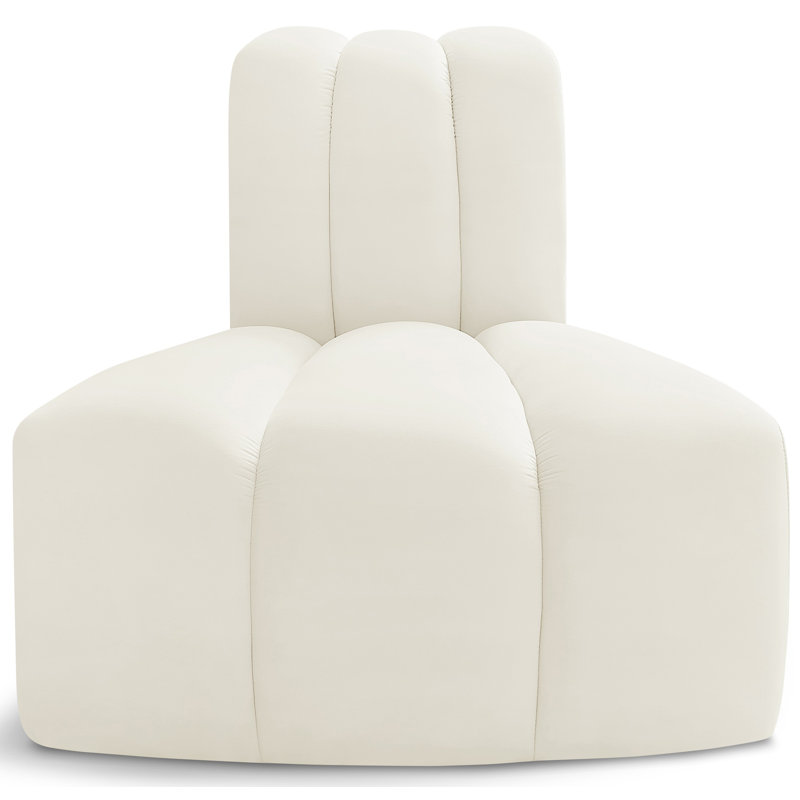 Ishna Velvet Side Chair, Cream Velvet