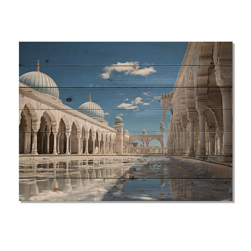 Art de l'Islam Masjid Alaqsa - impression sans cadre sur bois, H 24 po x l 32 po x P 0,78 po